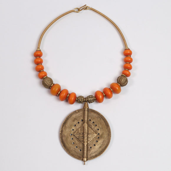 Tribal Necklace (Brass & Amber)