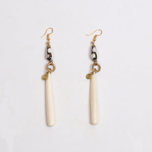 Tribal Earrings (Cow Bone & Bead)