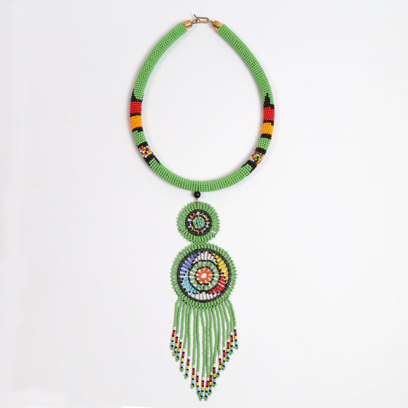 Double Disk Necklace (Beads)
