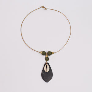 Tribal Necklace (Amber, Cow Bone & Cowrie shell)