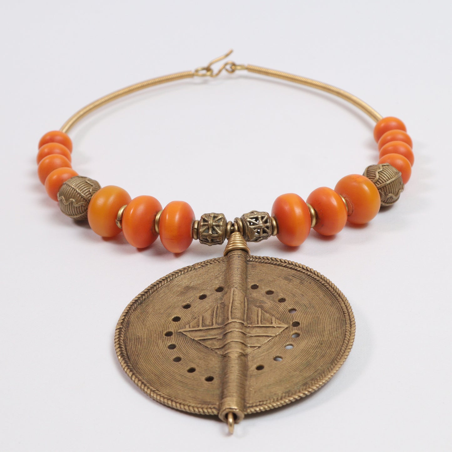 Tribal Necklace (Brass & Amber)